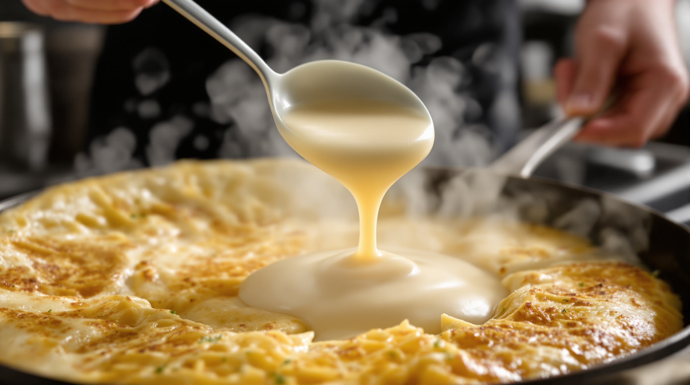 Ciasto naleśnikowe nalewane na patelnię